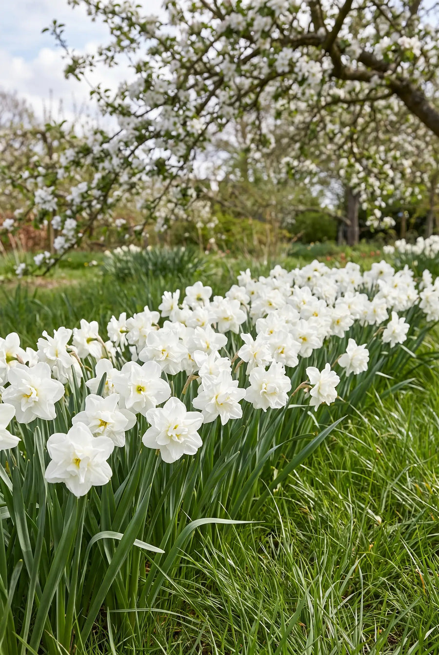Narcissus Albo Plenus — groep in de tuinborder