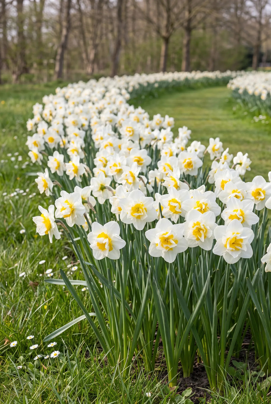 Narcissus Salou — groep in de tuinborder