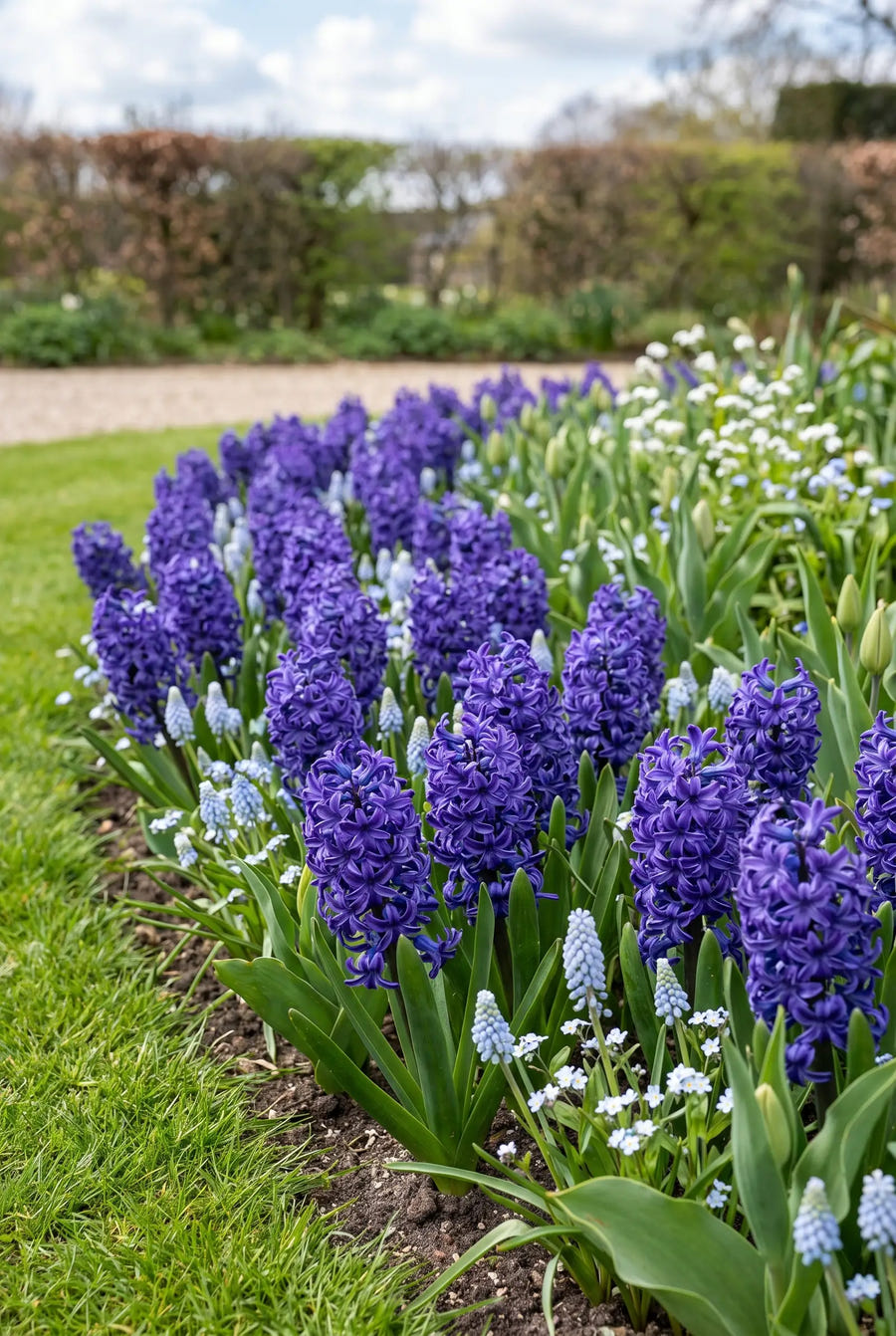 Hyacinthus Spring Field — groep in de tuinborder