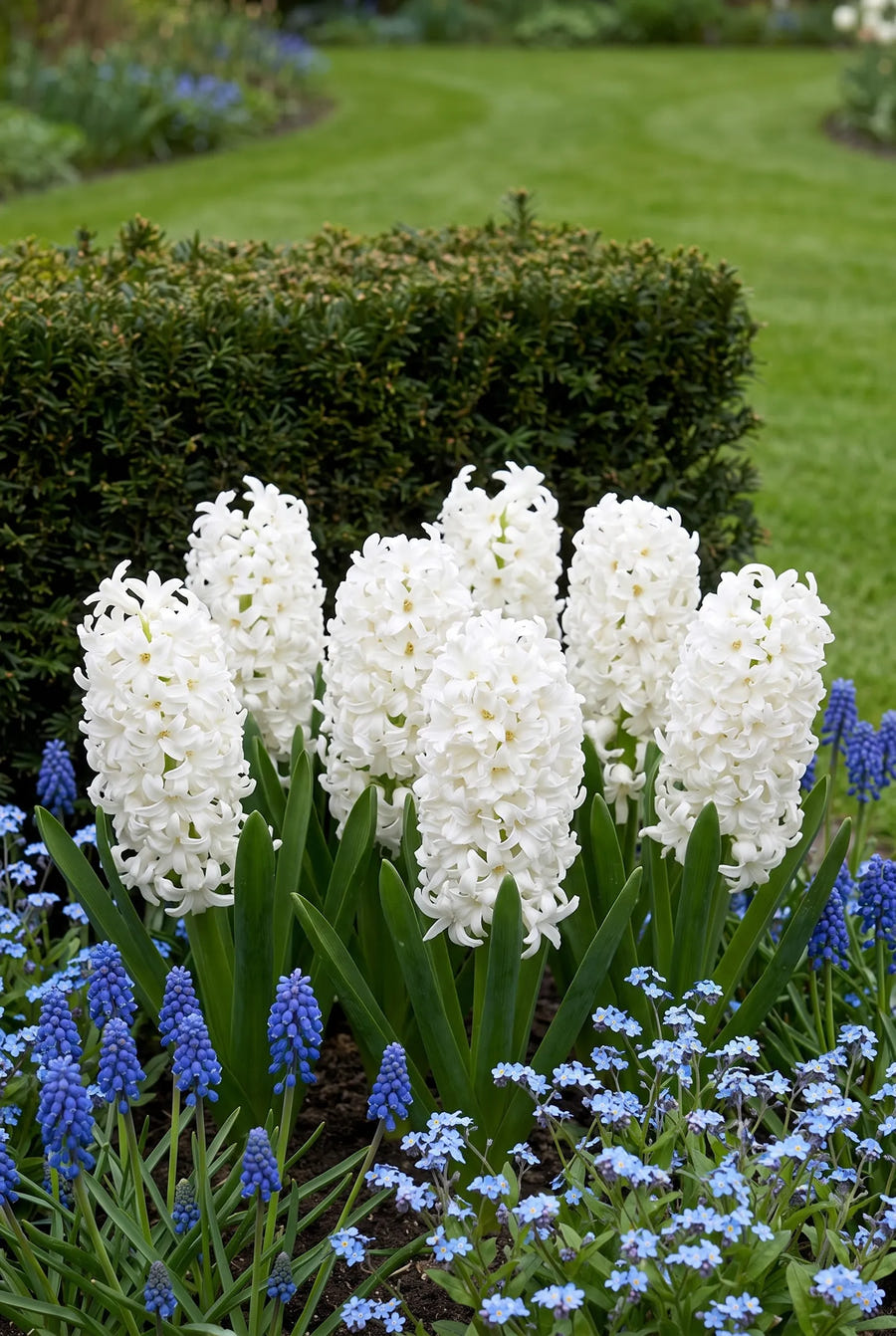 Hyacinthus White Pearl — in de border