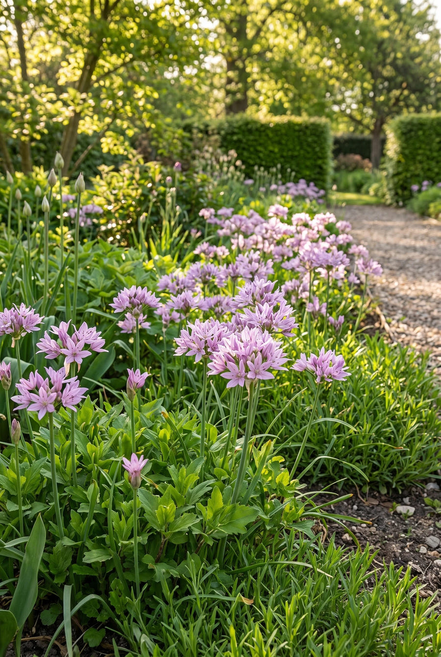 Allium Eros — groep in de border