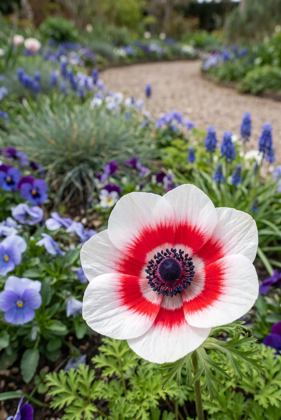 Anemone Bicolor — close-up van de bloem