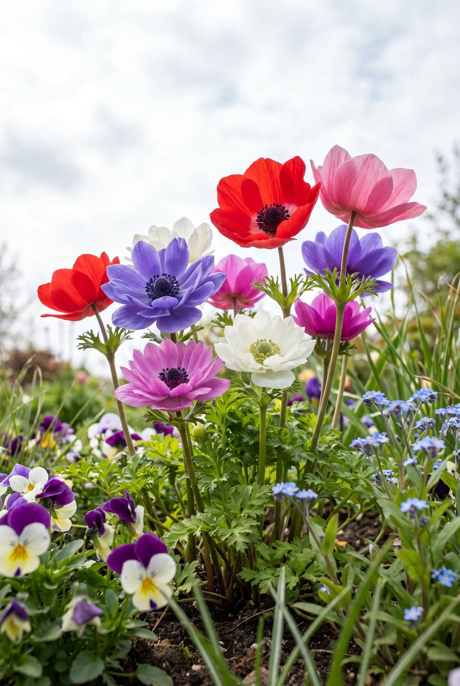 Anemone St. Brigid Mixed — in de tuin