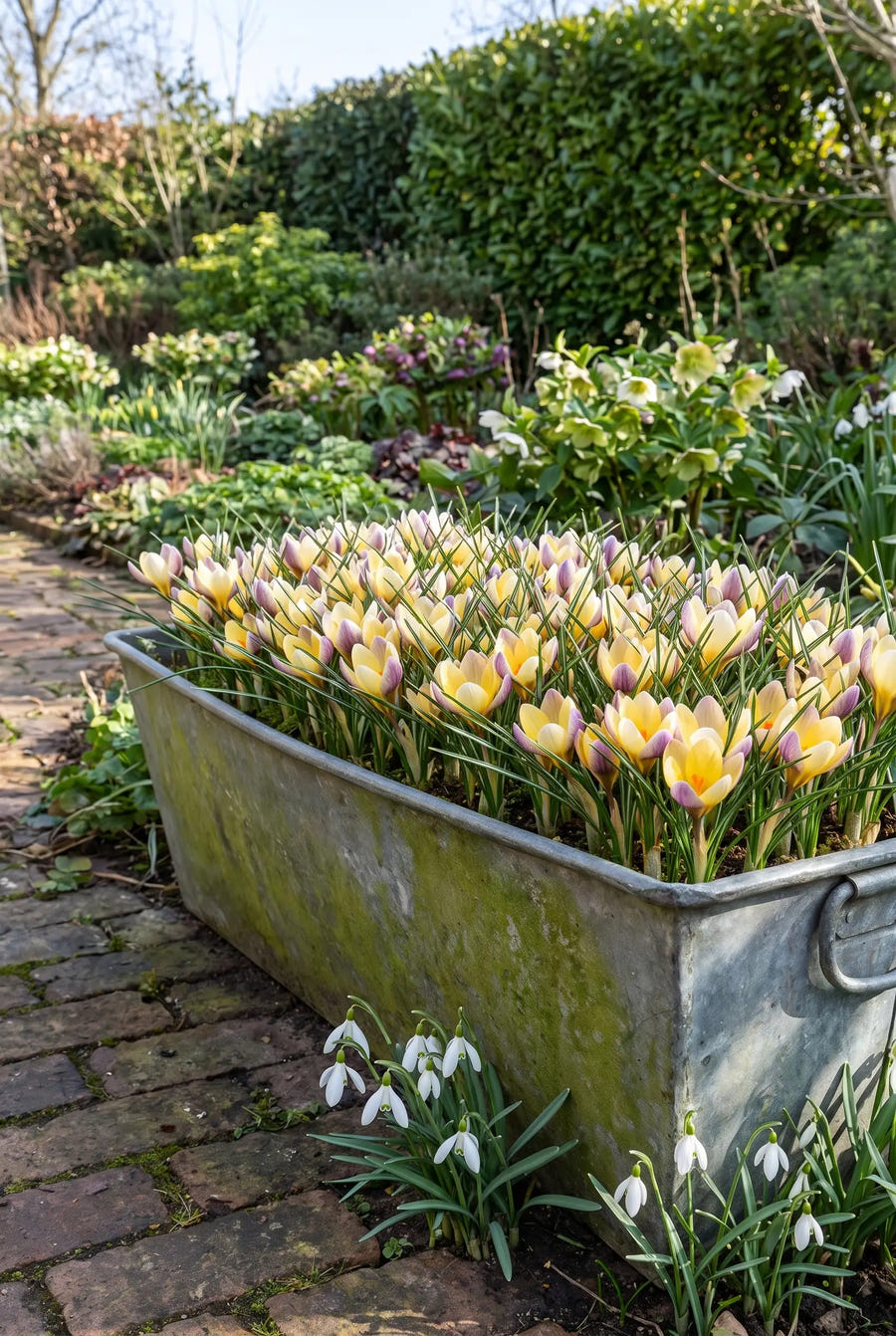 Crocus Advance — in pot op terras