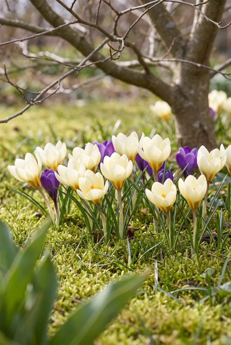 Crocus Cream Beauty — groep in de tuinborder
