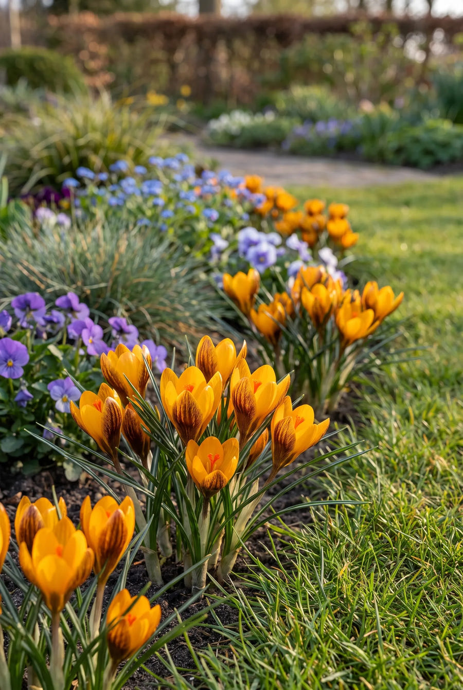 Crocus Orange Monarch — in de border
