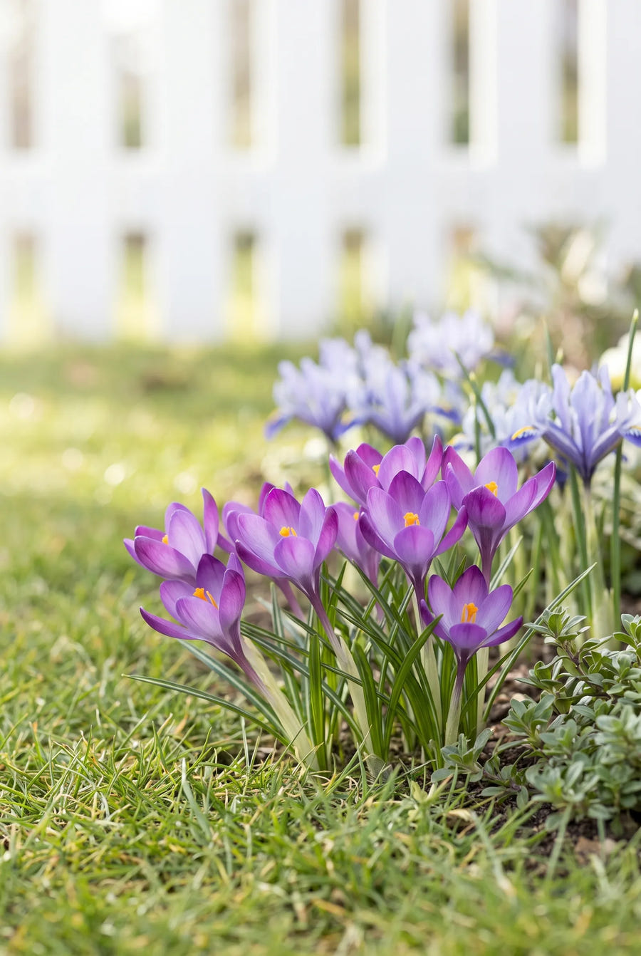 Crocus Ruby Giant — in de border