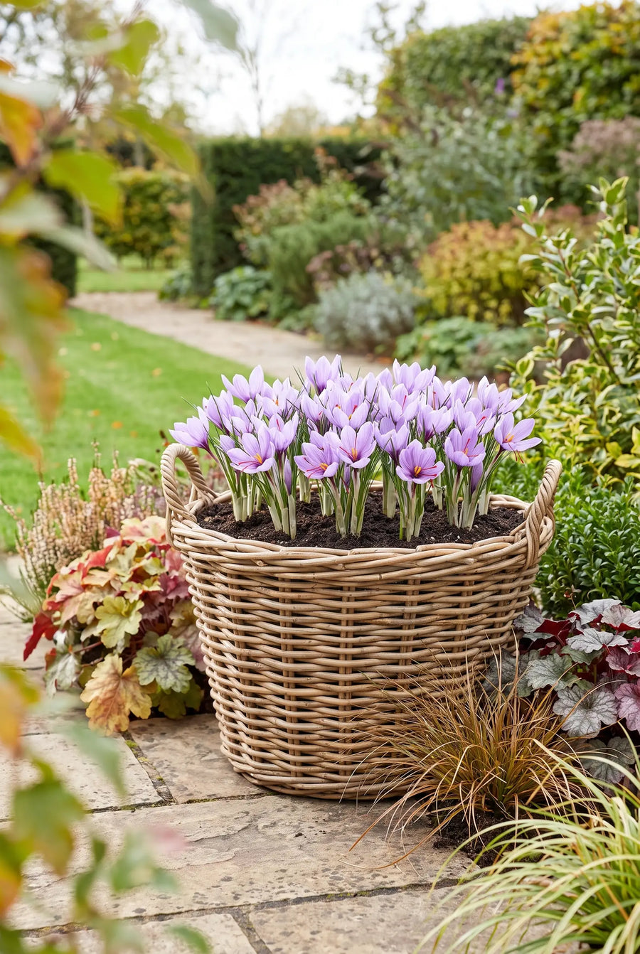 Crocus Sativus — in pot op terras