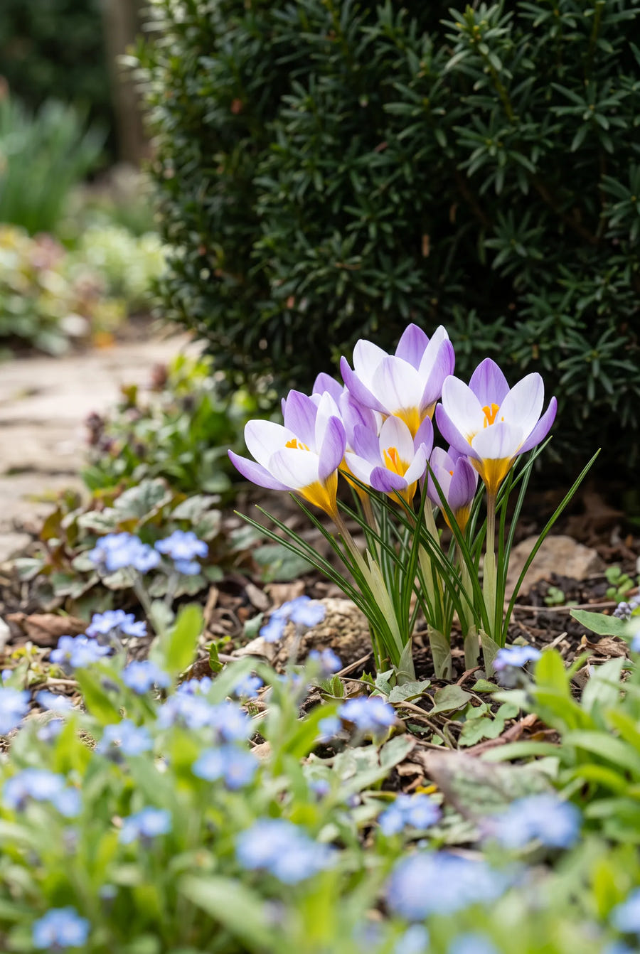 Crocus Sieberi Tricolor — in de tuin