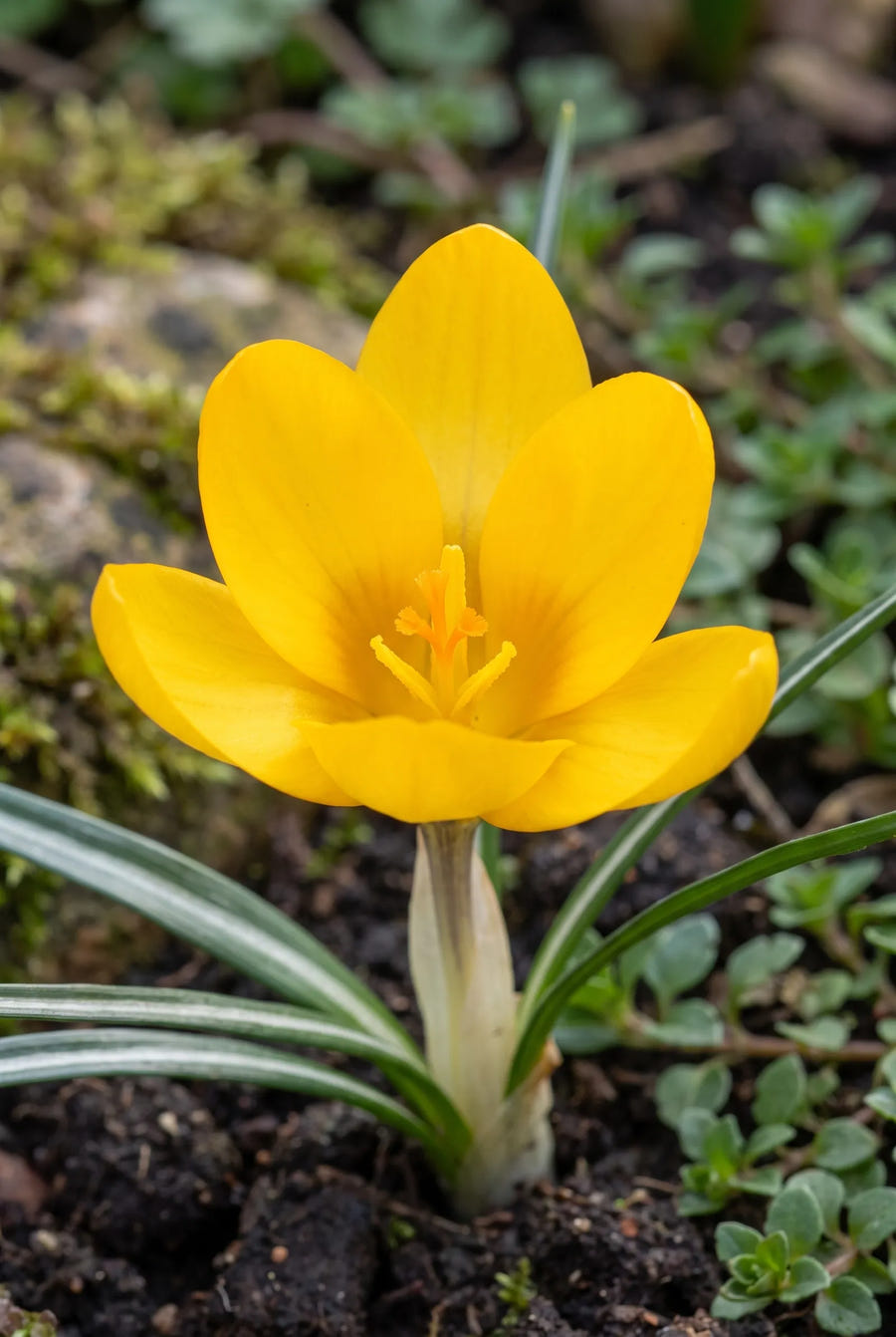 Crocus Golden Yellow — close-up van de bloem