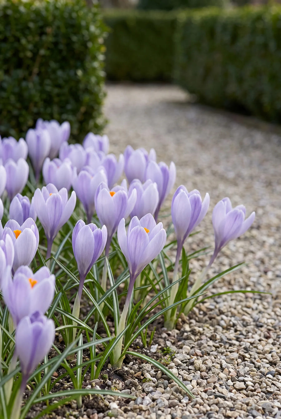 Crocus Vanguard — groep in de tuinborder