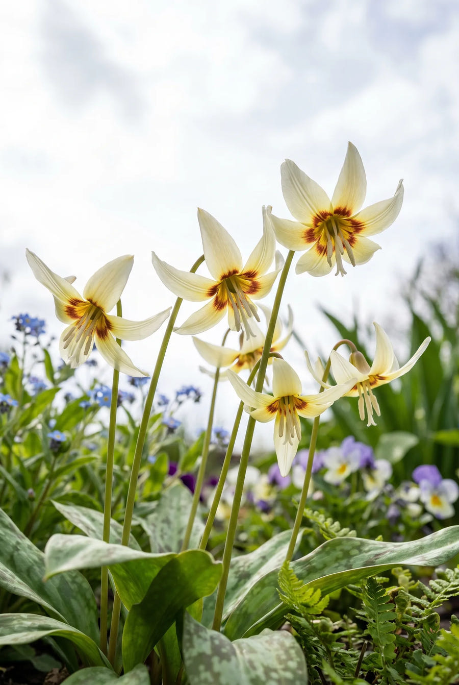Erythronium White Beauty — in de tuin