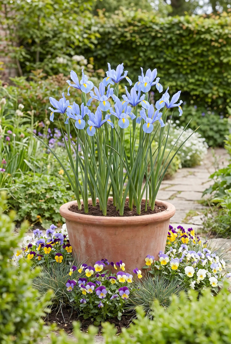 Iris Blue Magic — in pot op terras