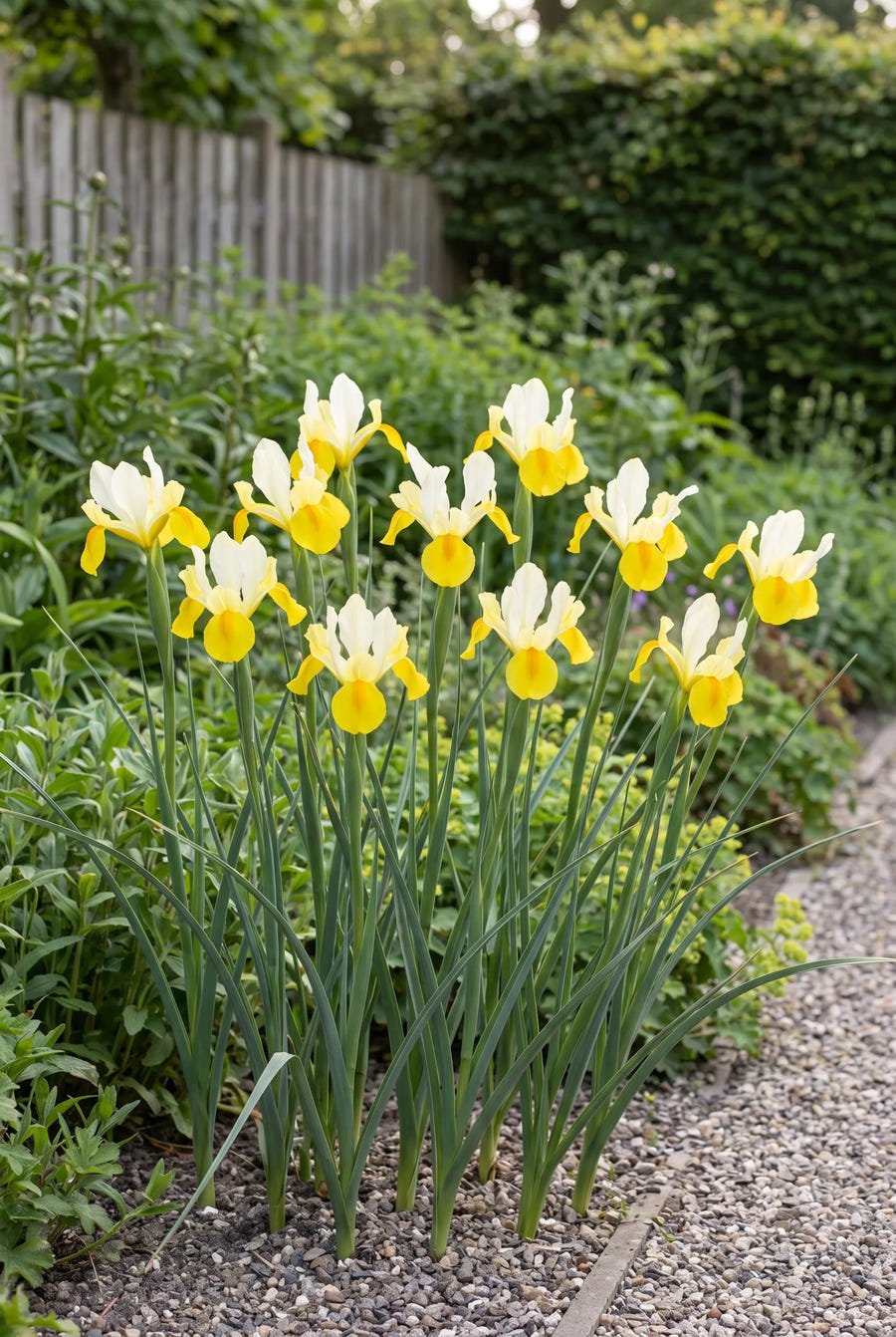 Iris Symphony — groep in de tuinborder