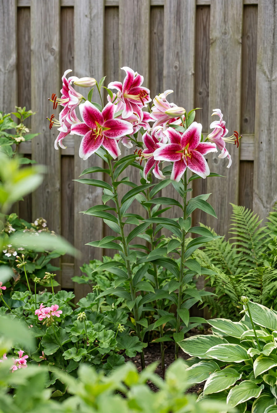 Lilium Stargazer — in de border