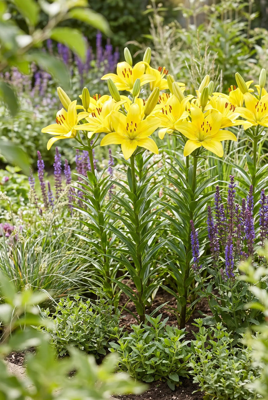 Lilium Yellow — in de border