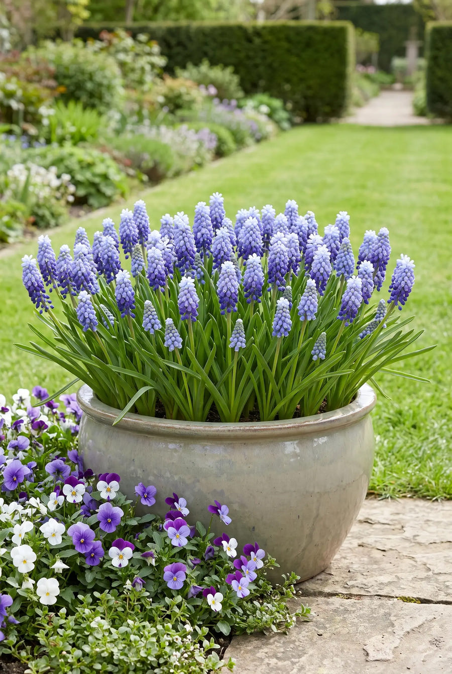 Muscari Artist — in pot op terras