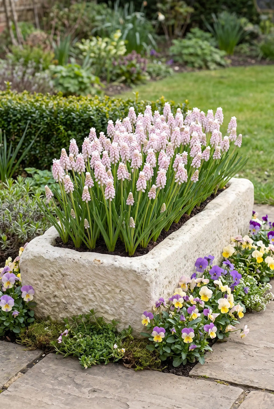 Muscari Pink Sunrise — in pot op terras