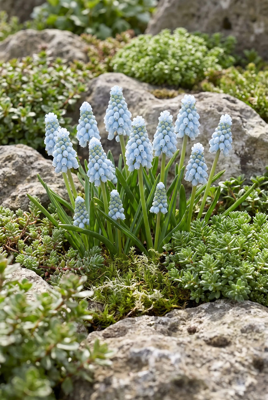 Muscari Valerie Finnis — groep in de tuinborder