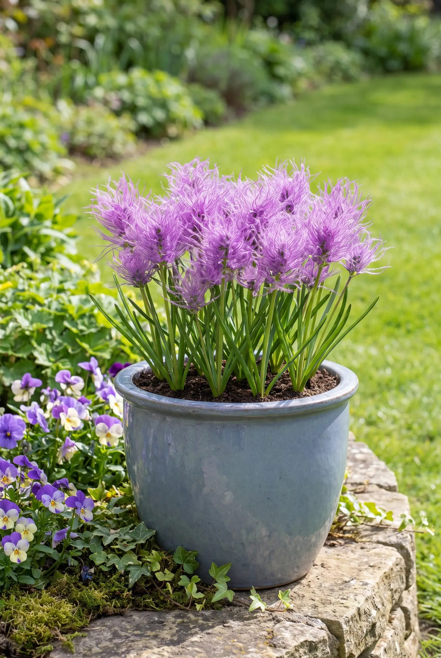Muscari Plumosum — in pot op terras