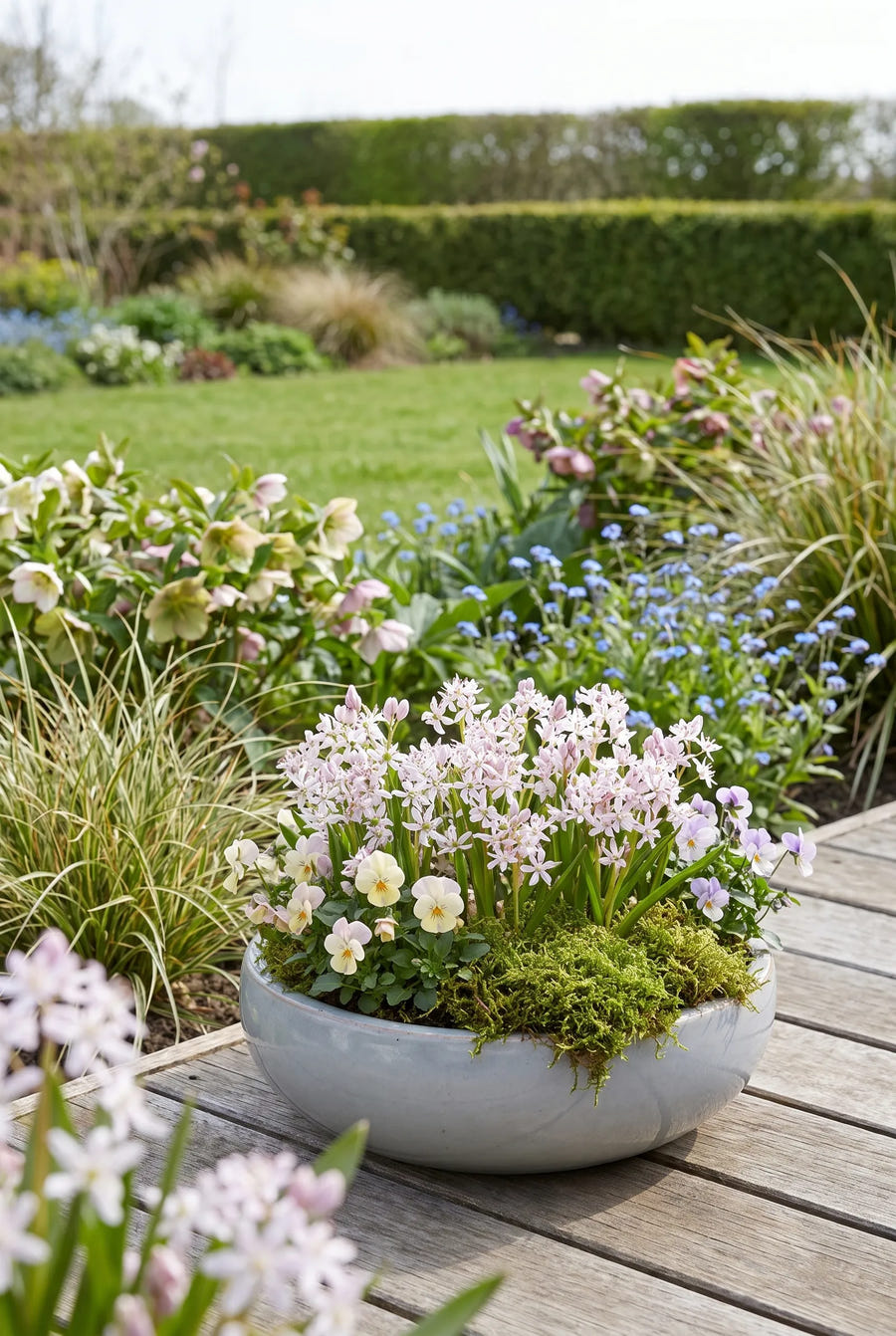 Scilla Bifolia Rosea — in pot op terras
