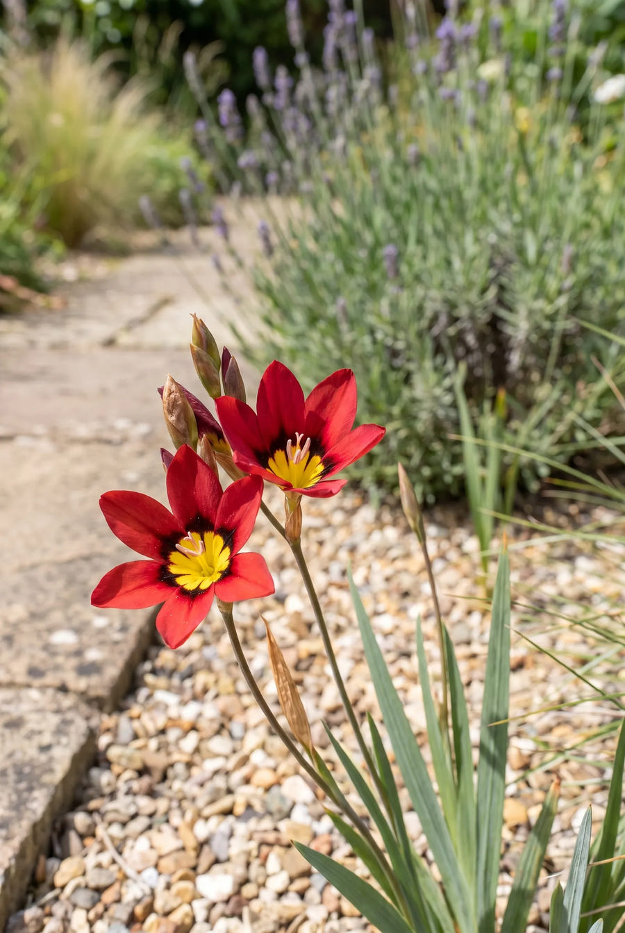 Sparaxis Tricolor Mixed — close-up van de bloem