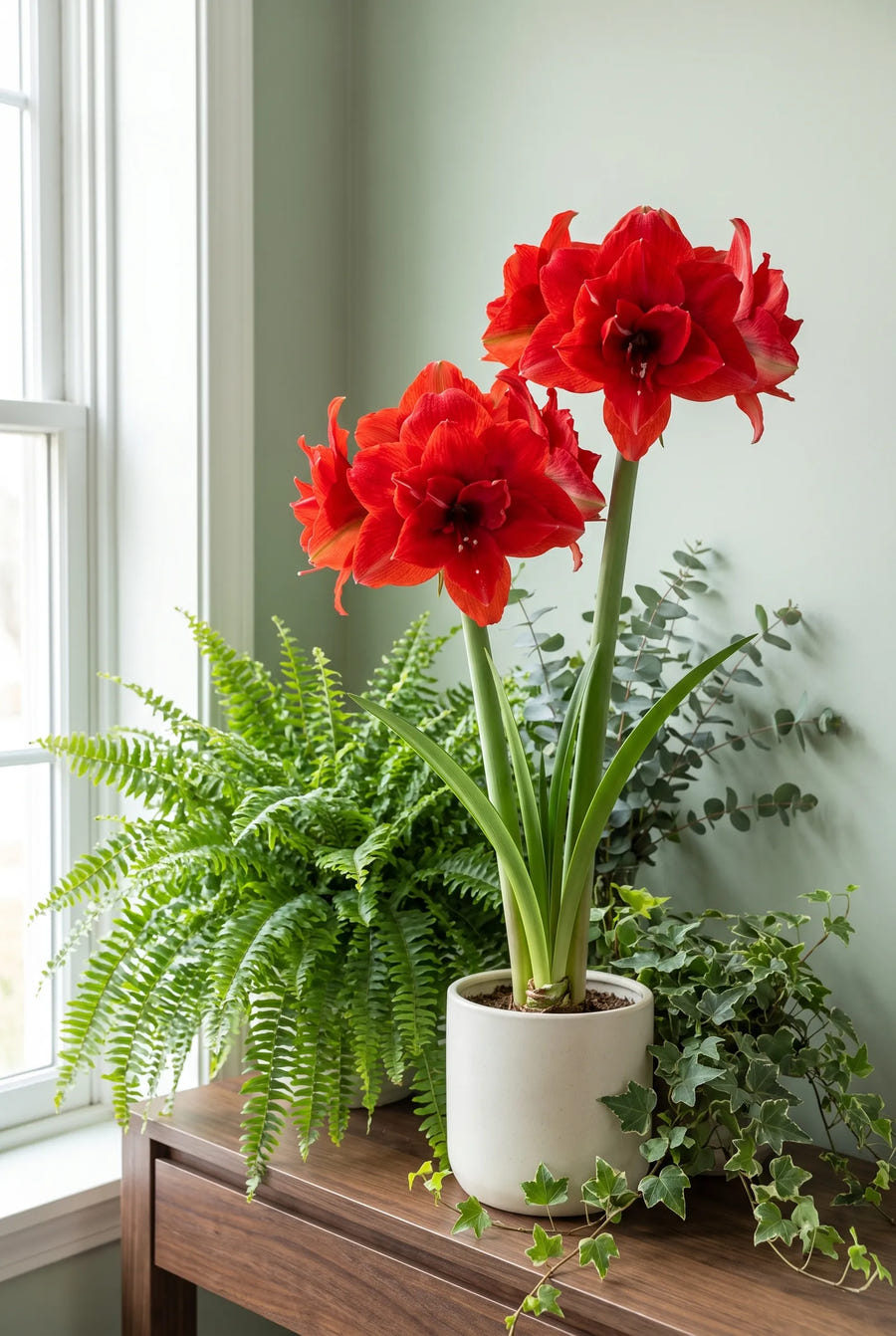 Hippeastrum Cherry Nymph — in de border