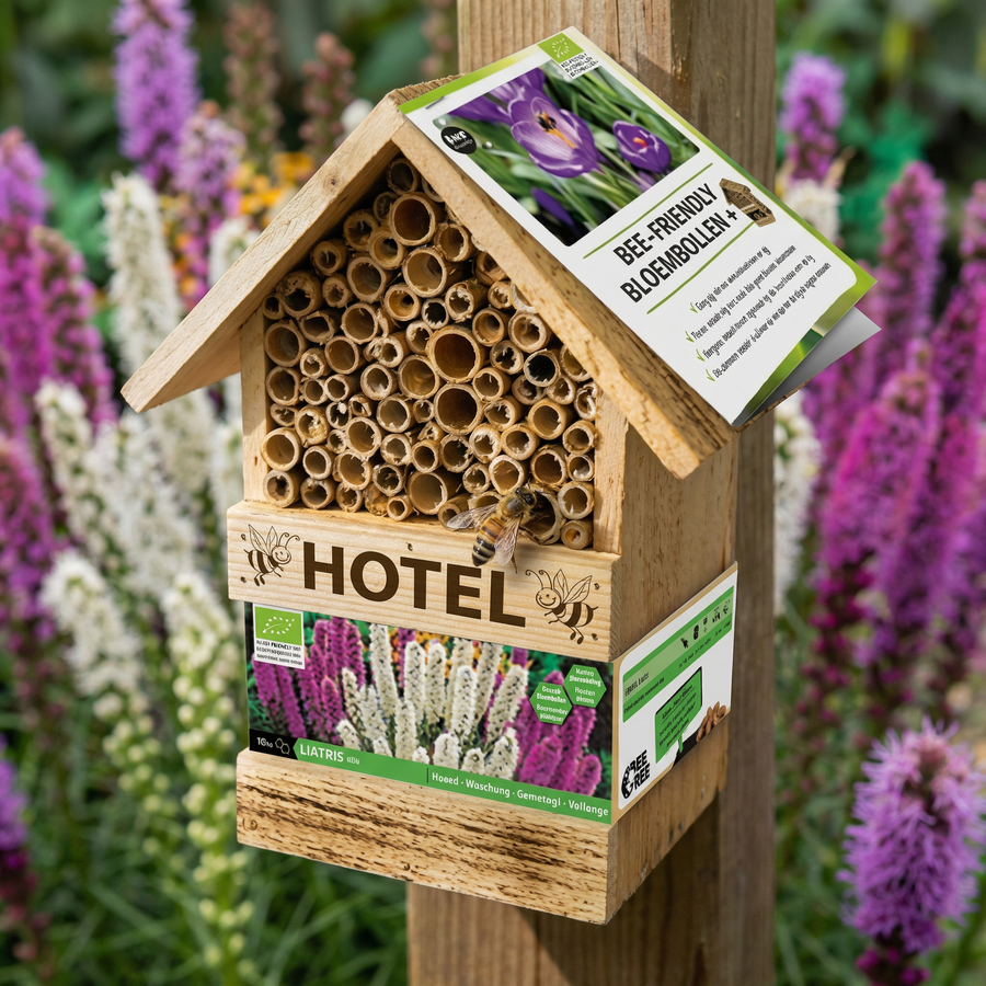 Bee Hotel avec bulbes de liatris