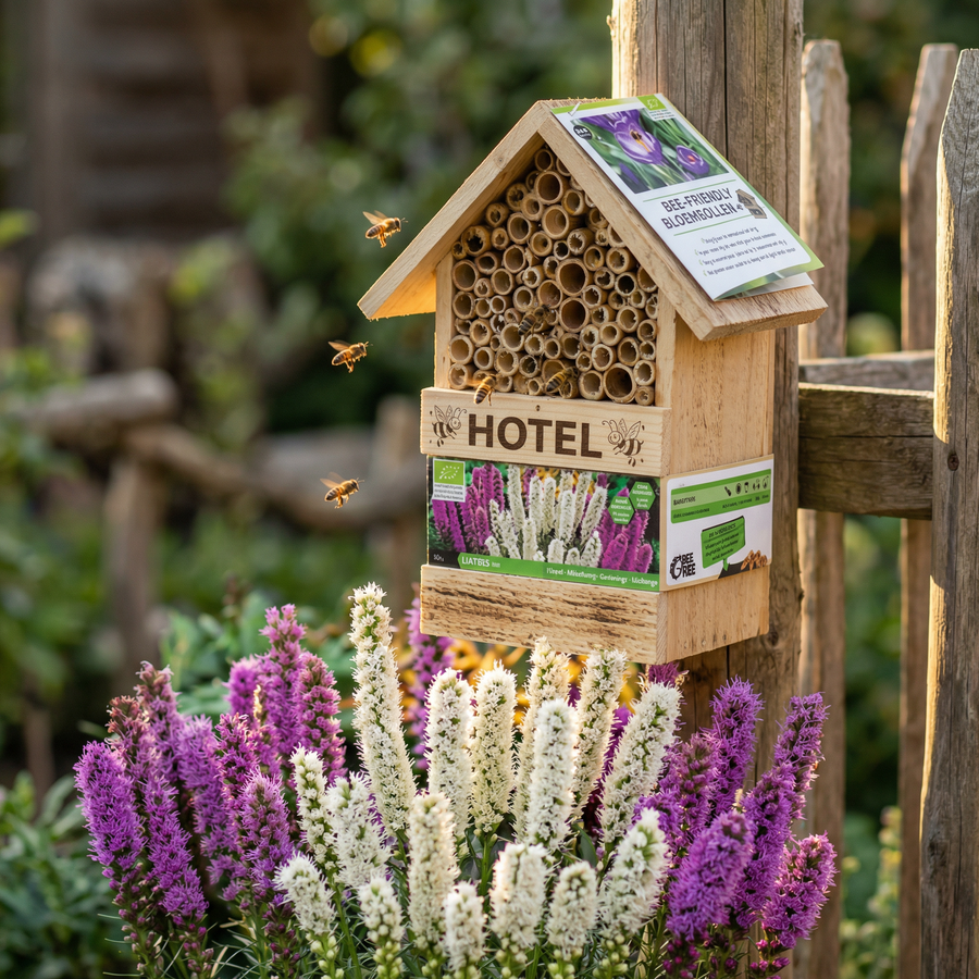 Bee Hotel avec bulbes de liatris