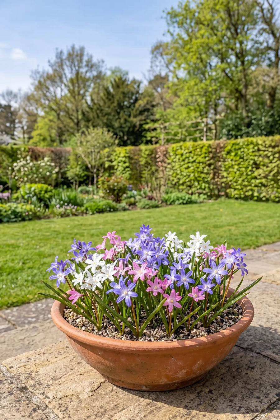 Chionodoxa Mixed — in pot op terras