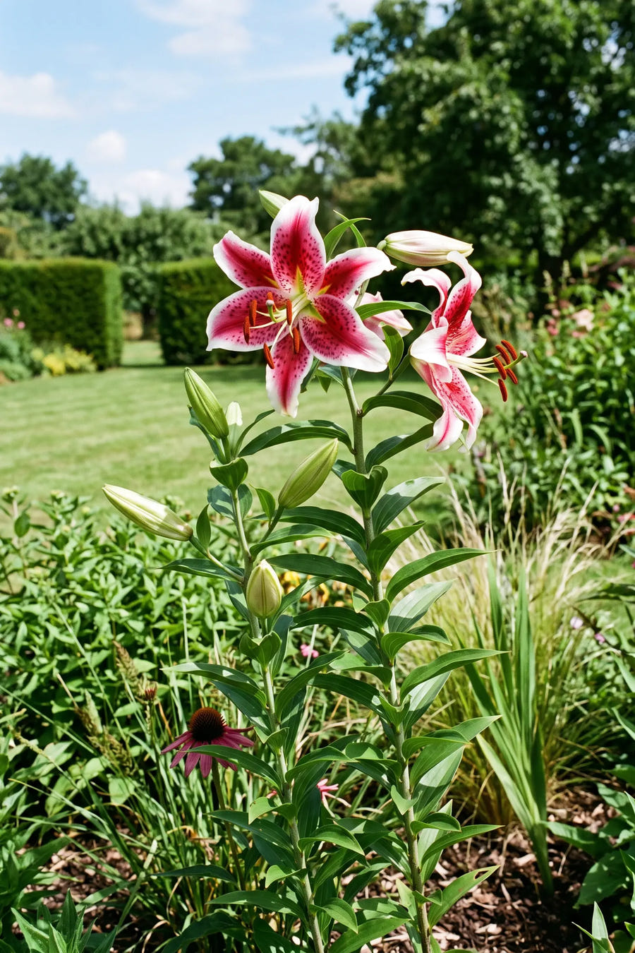 Lilium Stargazer — close-up van de bloem