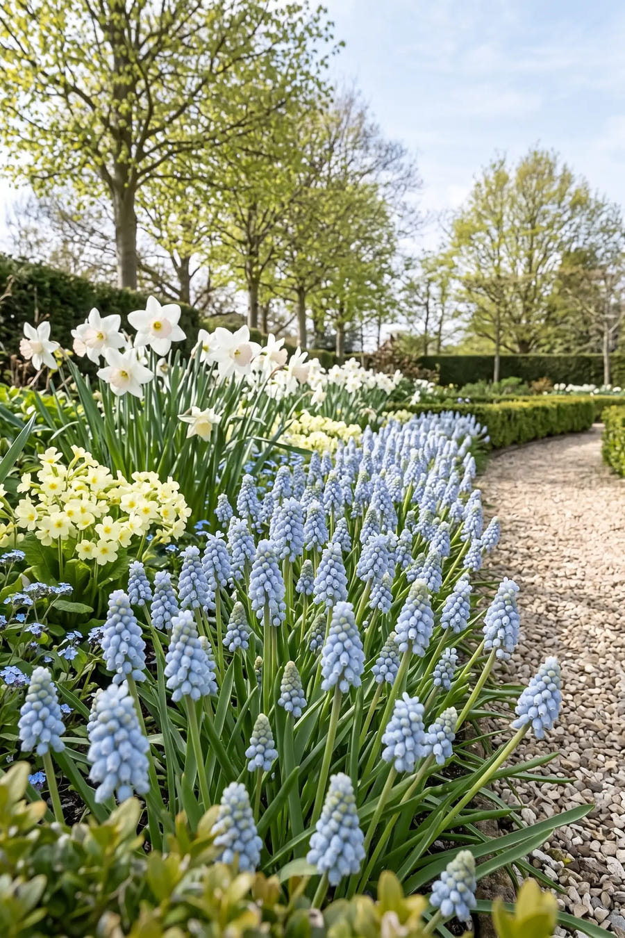Muscari Valerie Finnis — groep in de tuinborder