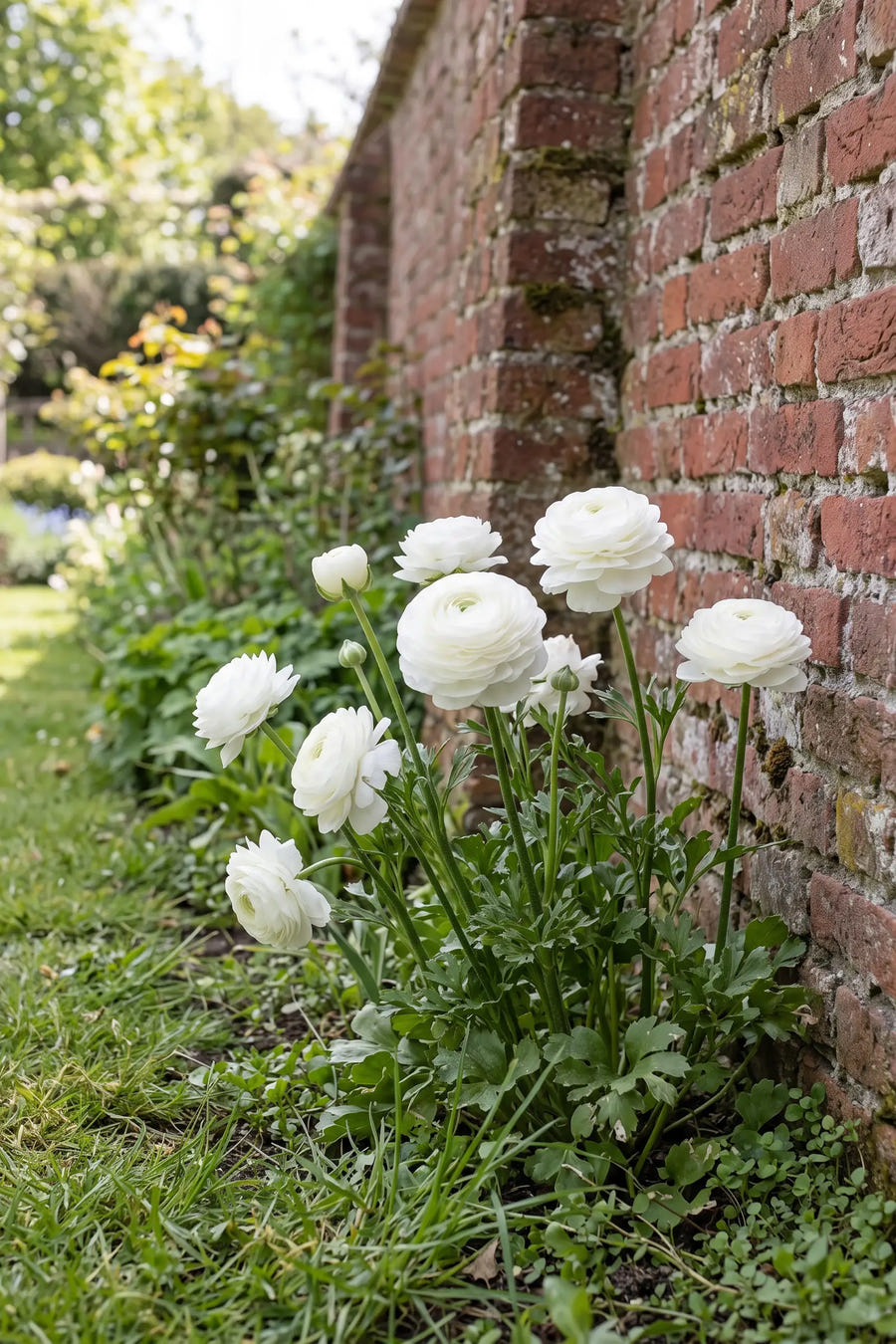 Ranunculus White — in de tuin