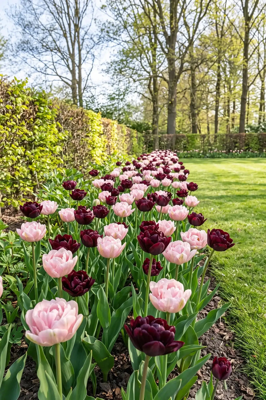 Tulipa Double Dutch — groep in de tuinborder, extra beeld