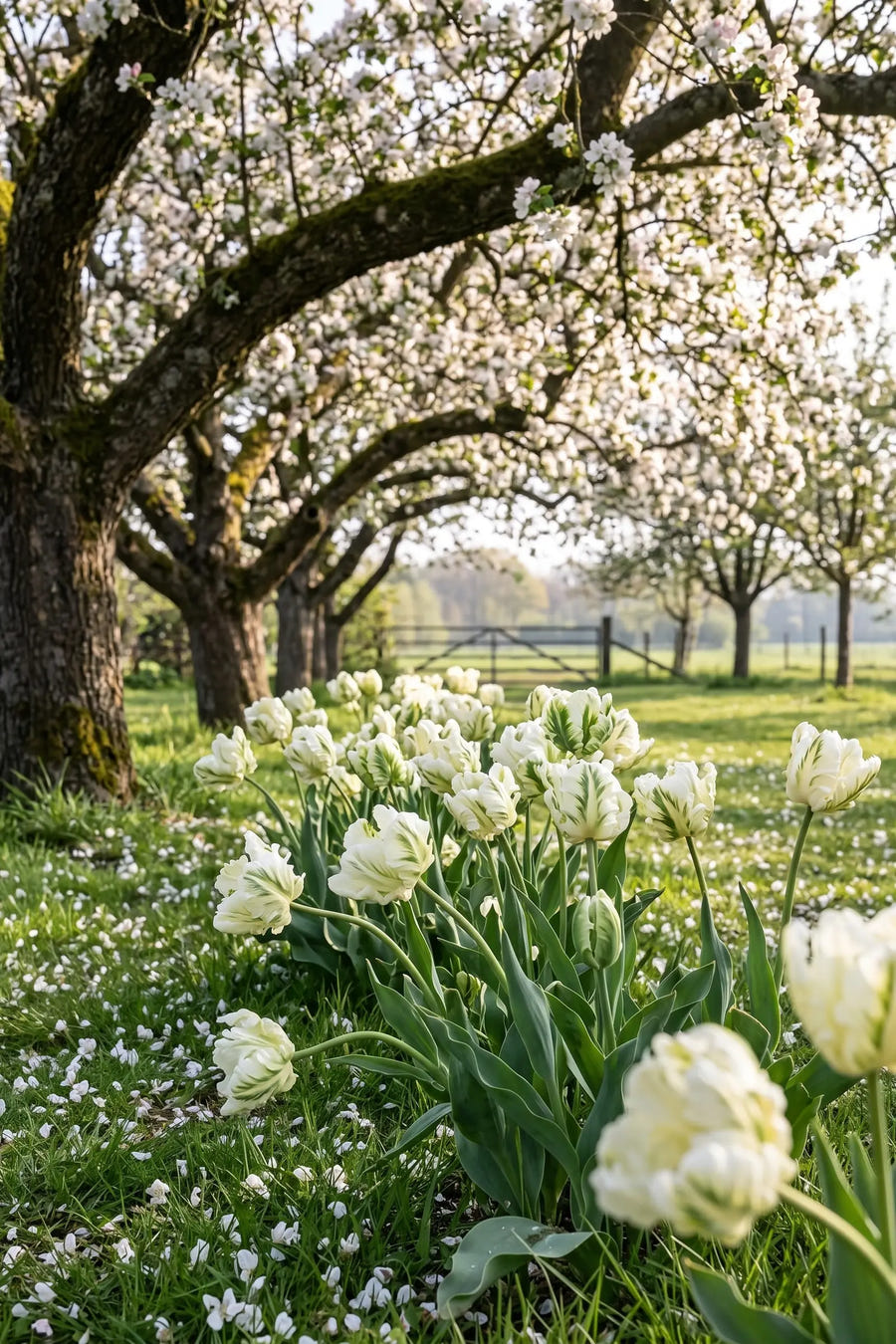 Tulipa Super Parrot — groep in de tuinborder
