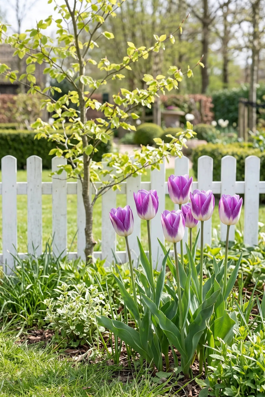 Tulipa Synaeda Blue — in de border